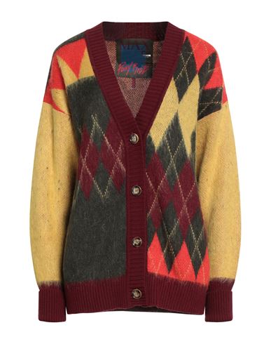 Max & Co . Pony Ride Woman Cardigan Burgundy Size L Acrylic, Virgin Wool, Polyamide, Mohair Wool In Multi
