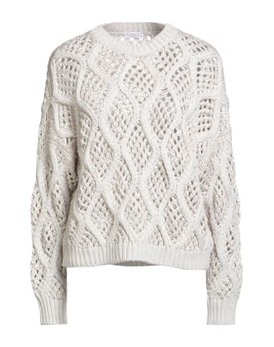 Brunello Cucinelli Cashmere Woman Sweater Light Grey Size 3xl Cashmere In Gray
