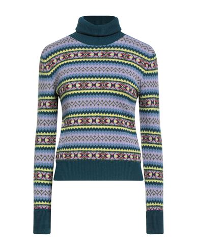Max & Co . Woman Turtleneck Deep Teal Size Xl Acrylic, Wool, Polyester In Multi