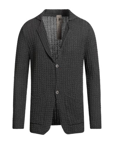 H953 Man Cardigan Charcoal Size 40 Cotton In Gray