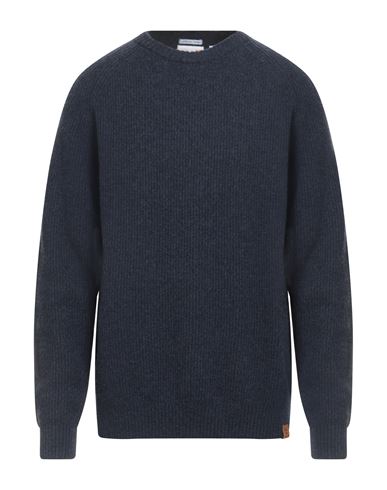 Timberland Man Sweater Navy Size Xxl Lambswool, Nylon In Blue