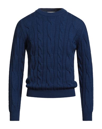 Wool & Co Man Sweater Blue Size L Merino Wool In Blue