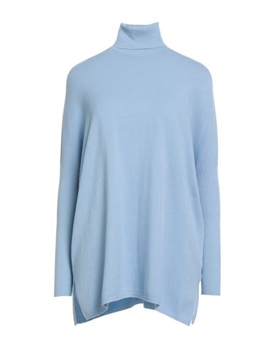 Le Streghe Tricot Woman Turtleneck Sky Blue Size Onesize Viscose, Polyester, Nylon In Blue