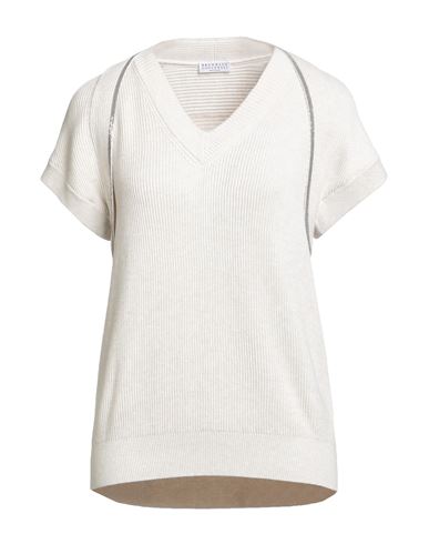 Brunello Cucinelli Woman Sweater Ivory Size Xl Cotton In White