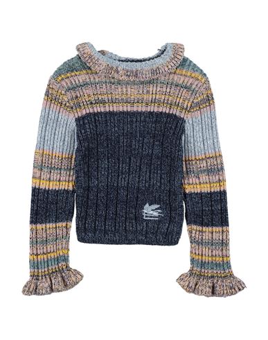 Etro Toddler Girl Turtleneck Navy Size 6 Cotton, Wool, Viscose In Multi