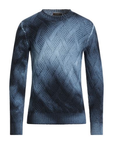 Moorer Man Sweater Slate Blue Size 48 Wool In Blue