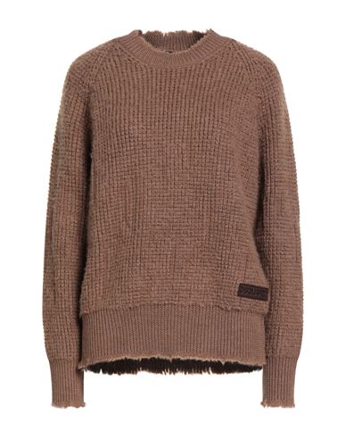 Dsquared2 Woman Sweater Camel Size L Wool In Brown