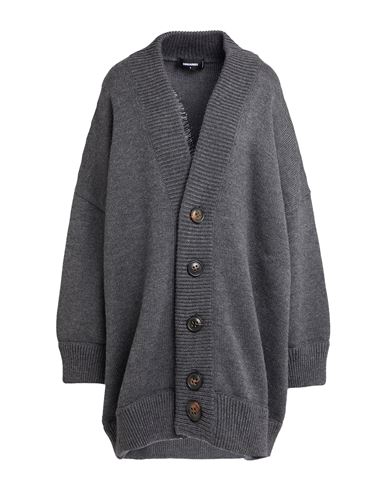Dsquared2 Woman Cardigan Grey Size M Wool In Gray
