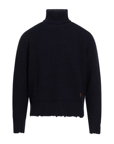 Dsquared2 Man Turtleneck Midnight Blue Size M Wool In Blue