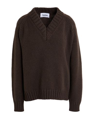Hache Woman Sweater Dark Brown Size 4 Wool, Cashmere In Brown