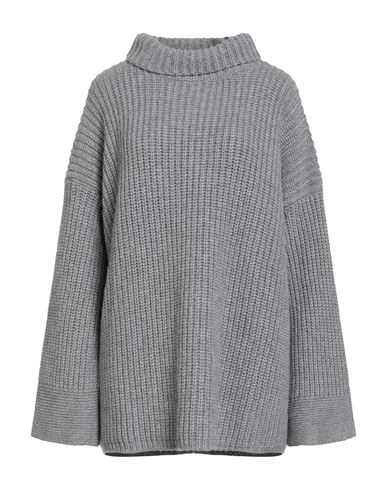 Maliparmi Malìparmi Woman Turtleneck Grey Size L Viscose, Polyamide, Merino Wool, Cashmere In Gray
