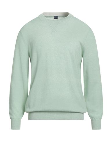 Fedeli Man Sweater Light Green Size Xxl Cashmere, Linen In Green
