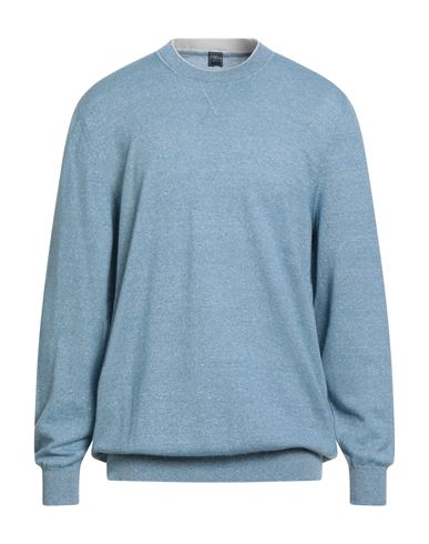 Fedeli Man Sweater Light Blue Size Xxl Cashmere, Linen In Blue
