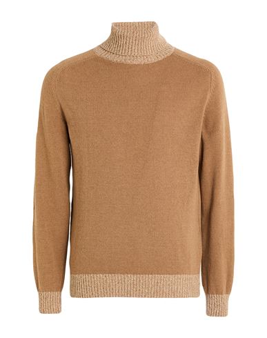 Grey Daniele Alessandrini Man Turtleneck Khaki Size 38 Wool, Polyamide In Brown