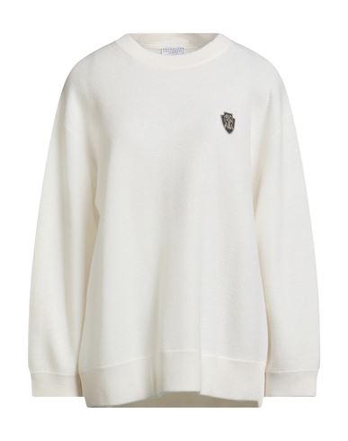 Brunello Cucinelli Cashmere Woman Sweater Ivory Size L Cashmere In White