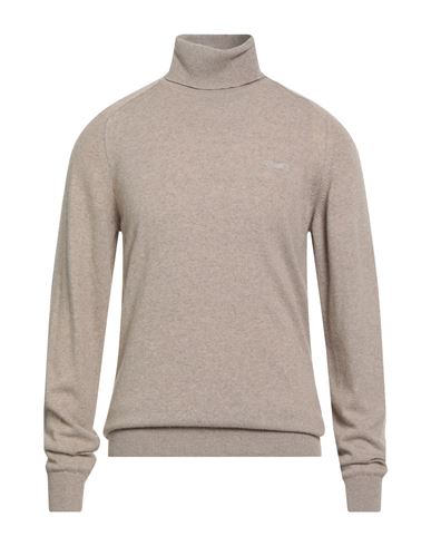 Johnny Lambs Man Turtleneck Beige Size 3xl Viscose, Wool, Polyamide, Cashmere In Brown