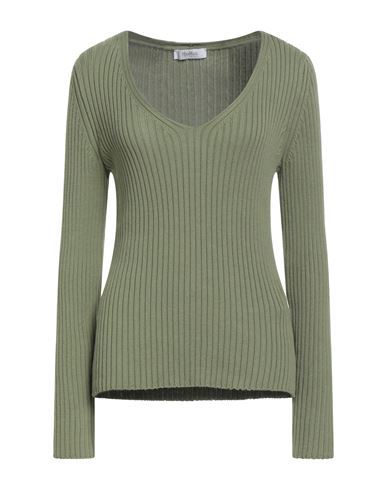 Max Mara Leisure Woman Sweater Sage Green Size L Cotton, Polyester In Green