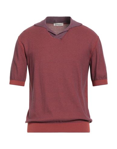 Piacenza Cashmere 1733 Man Sweater Rust Size 40 Silk, Cotton In Red