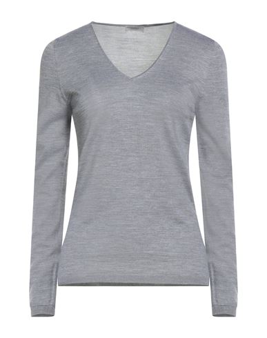 Agnona Woman Sweater Light Grey Size Xl Cashmere, Wool, Silk In Gray