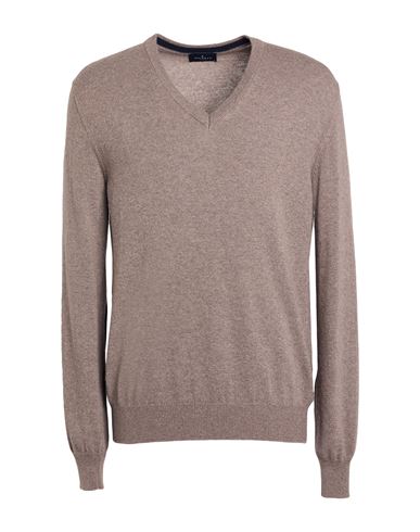 Hackett Man Sweater Taupe Size Xl Merino Wool, Viscose, Polyamide, Cashmere In Brown