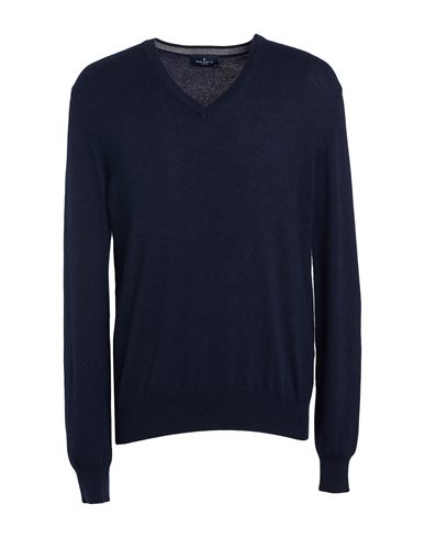 Hackett Man Sweater Midnight Blue Size Xl Merino Wool, Viscose, Polyamide, Cashmere In Blue