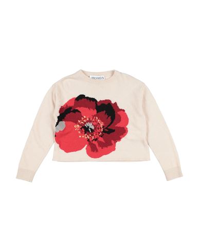 Simonetta Toddler Girl Sweater Beige Size 4 Polyamide, Viscose, Wool, Cashmere, Virgin Wool In White