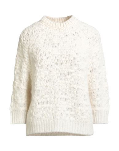Peserico Woman Sweater Ivory Size 14 Alpaca Wool, Polyamide, Viscose, Metallic Fiber, Merino Wool In Neutral