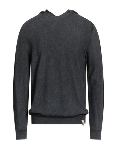 H953 Man Sweater Charcoal Size 42 Merino Wool In Black