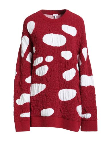 Loewe Woman Sweater Red Size M Wool, Polyamide, Cotton, Elastane In Red
