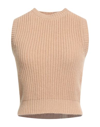 Peserico Woman Sweater Camel Size 6 Cashmere In Nude