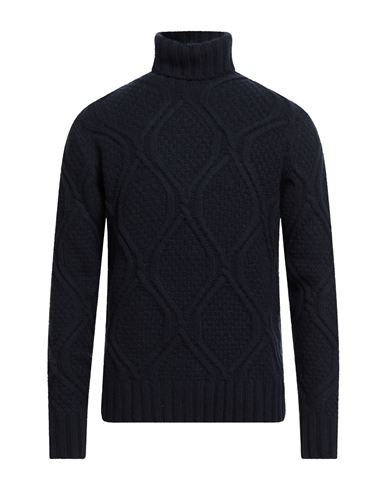 Paoloni Man Turtleneck Midnight Blue Size 44 Wool In Blue