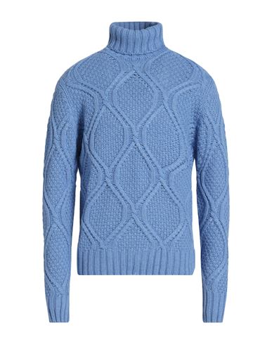 Paoloni Man Turtleneck Light Blue Size 44 Wool, Polyamide In Blue