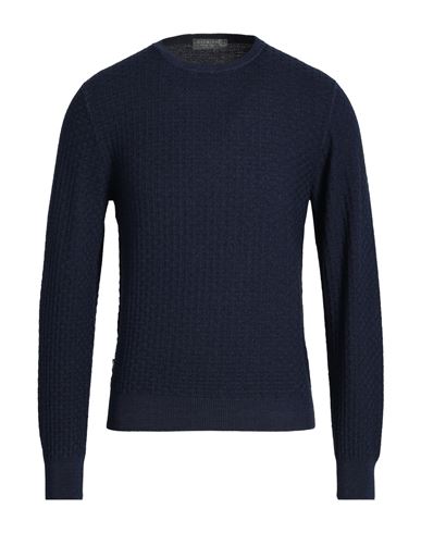 Dalmine Man Sweater Navy Size 44 Merino Wool In Blue