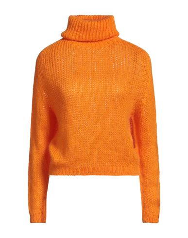 Fracomina Collection Woman Turtleneck Orange Size L Acrylic, Polyamide, Mohair Wool, Wool In Orange
