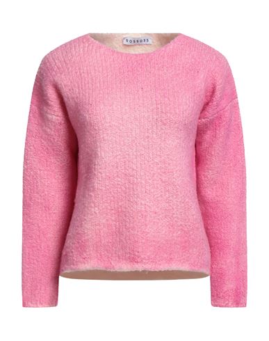Rosso35 Woman Sweater Fuchsia Size 8 Virgin Wool In Pink