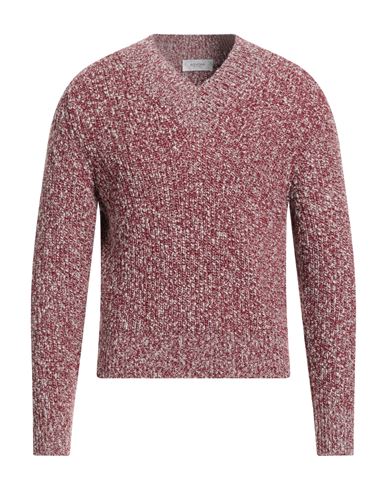 Agnona Man Sweater Burgundy Size Xl Wool, Cashmere, Metal In Red