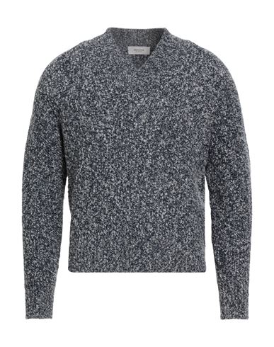 Agnona Man Sweater Navy Size L Wool, Cashmere, Metal In Gray