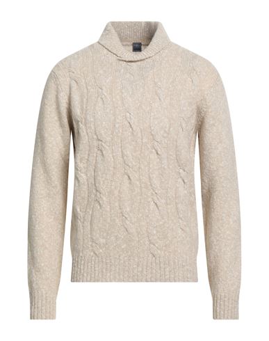 Fedeli Man Turtleneck Beige Size 40 Wool, Cashmere In Neutral