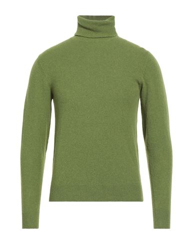 Fedeli Man Turtleneck Green Size 46 Cashmere, Polyamide, Elastane In Green