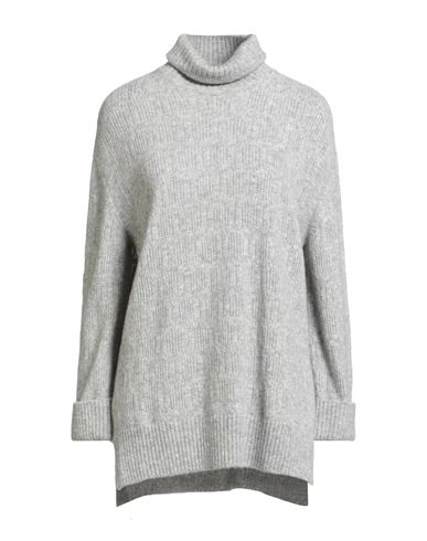 Agnona Woman Turtleneck Grey Size M Cashmere, Silk, Polyester In Gray