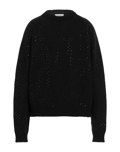Laneus Man Sweater Black Size 40 Recycled Wool, Virgin Wool, Polyamide In Black