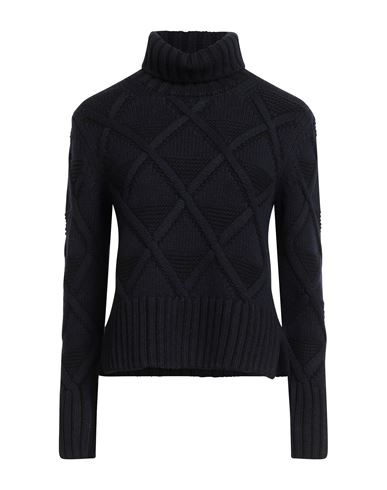 Gran Sasso Woman Turtleneck Midnight Blue Size 8 Virgin Wool, Viscose, Cashmere In Blue