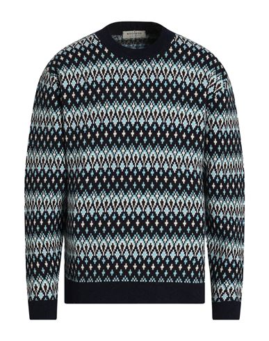Wool & Co Man Sweater Midnight Blue Size Xl Wool, Polyamide In Blue