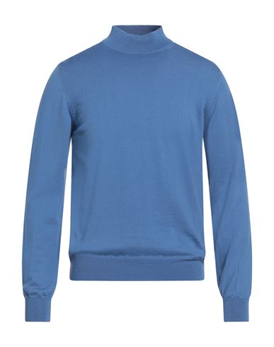 Bellwood Man Turtleneck Pastel Blue Size 42 Merino Wool In Blue