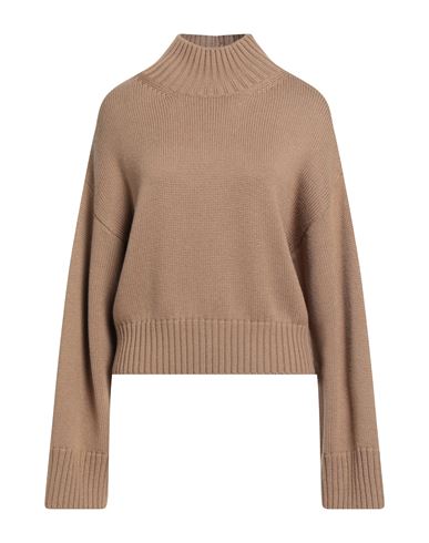 Fabiana Filippi Woman Turtleneck Camel Size 14 Virgin Wool In Multi