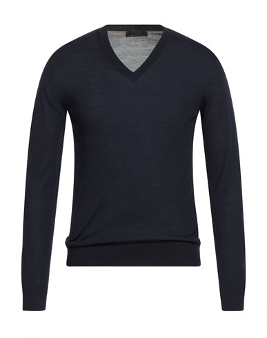 Moorer Man Sweater Midnight Blue Size 42 Virgin Wool In Black