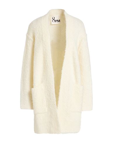 8pm Woman Cardigan Cream Size M Acrylic, Mohair Wool, Polyamide, Wool, Elastane In White