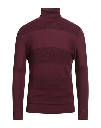 Over-d Over/d Man Turtleneck Burgundy Size Xxl Viscose, Nylon In Red