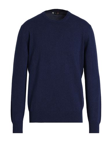 Luigi Borrelli Napoli Man Sweater Midnight Blue Size 46 Cashmere In Blue