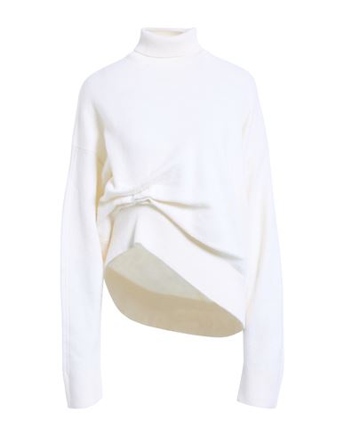 Laneus Woman Turtleneck Ivory Size 4 Merino Wool, Cashmere In White